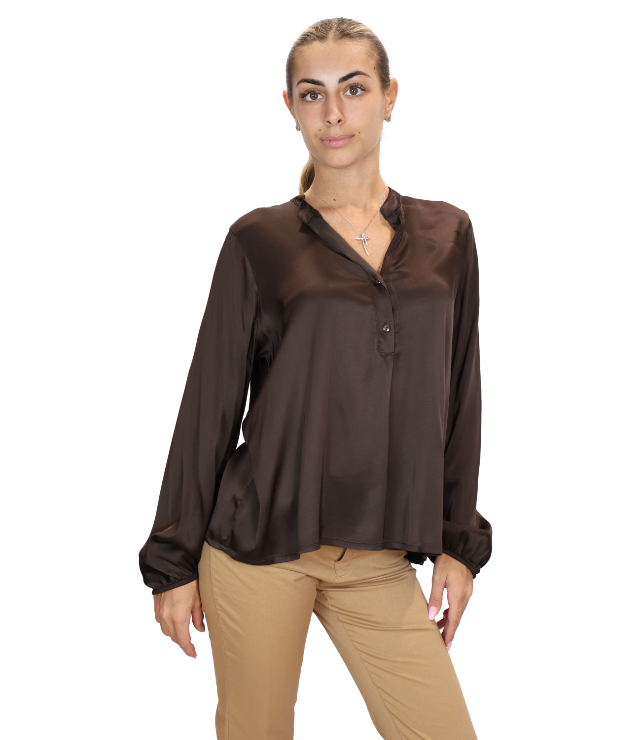Motel Maglia da Donna - Moka - C200c97Q-126