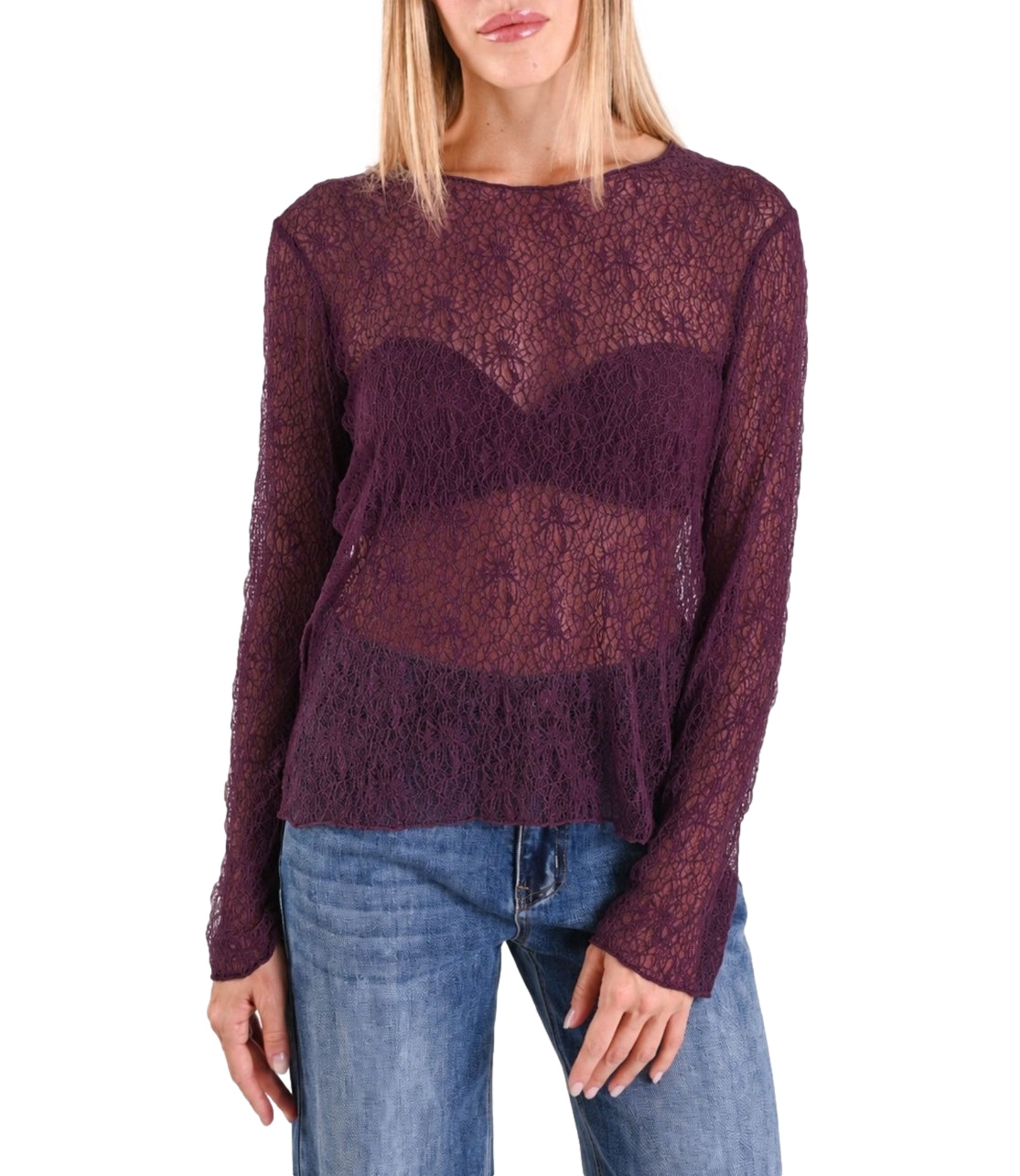 Myastreet Maglia da Donna - Prugna - Pn0105-06