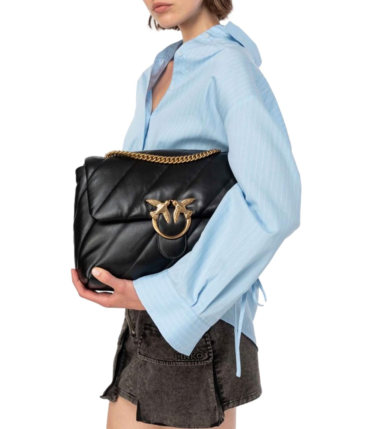 Pinko Borsa da Donna - NerO-Antique Gold - 100037-A0f2