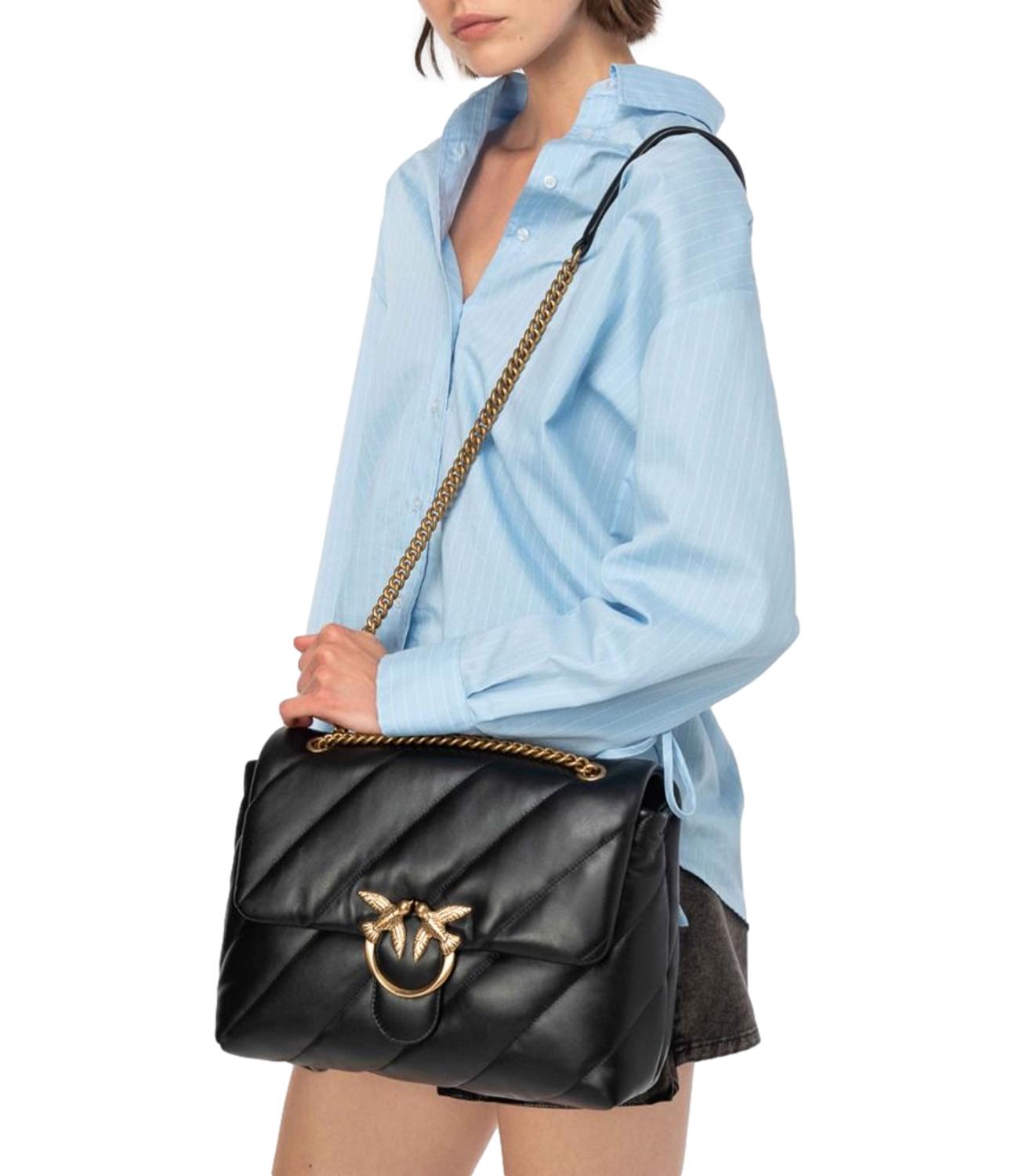 Pinko Borsa da Donna - NerO-Antique Gold - 100037-A0f2