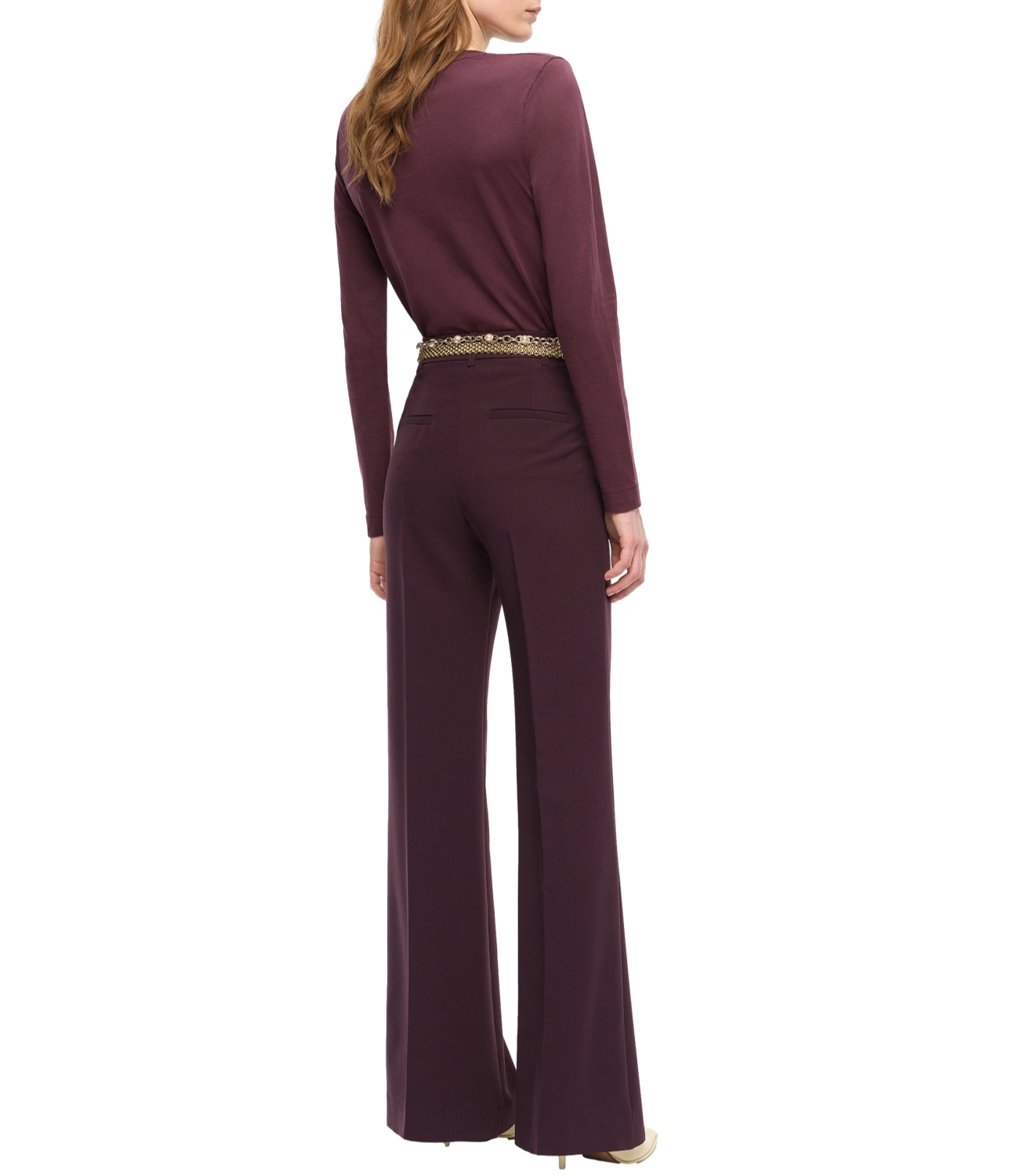 Pinko Pantalone da Donna - Bordeaux Scuro - 107214-A18e