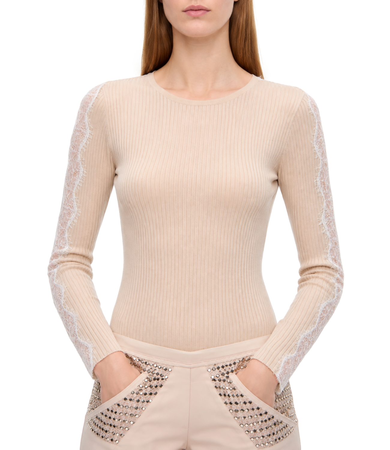 Pinko Maglia da Donna - Beige - Piuma - 107269-A3i0