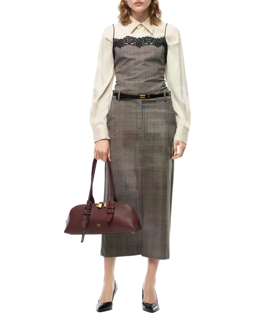 Pinko Top da Donna - Beige/bordeaux/nero - 107472-A3ff