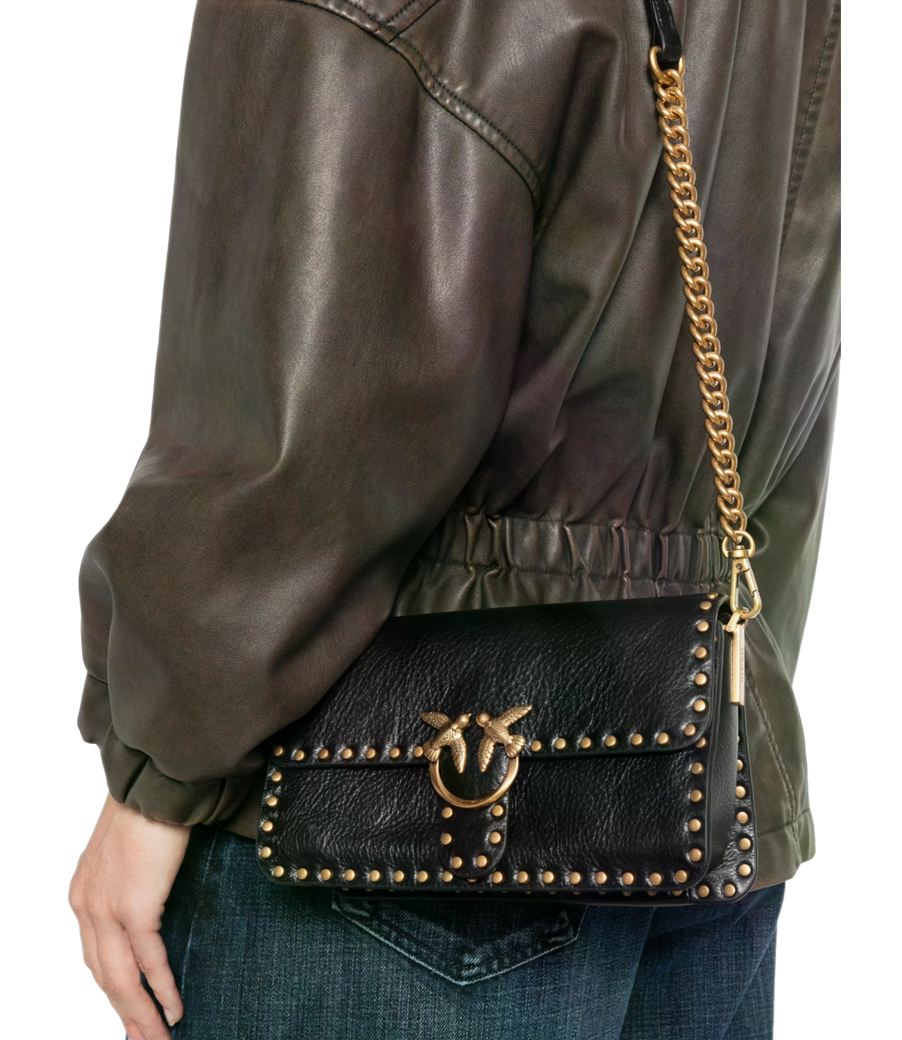 Pinko Borsa da Donna - NerO-Antique Gold - 107665-A2jg