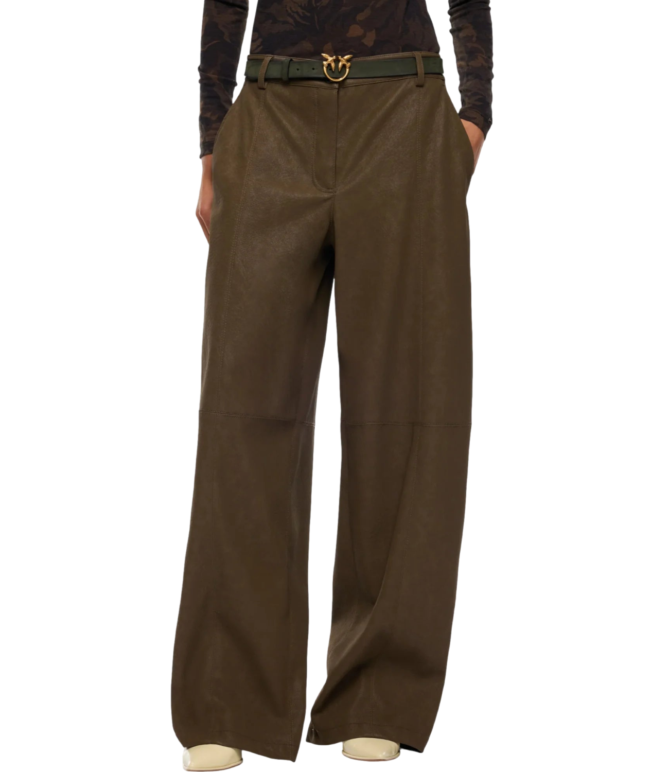 Pinko Pantalone da Donna - Verde - Faggio - 107710-A3md