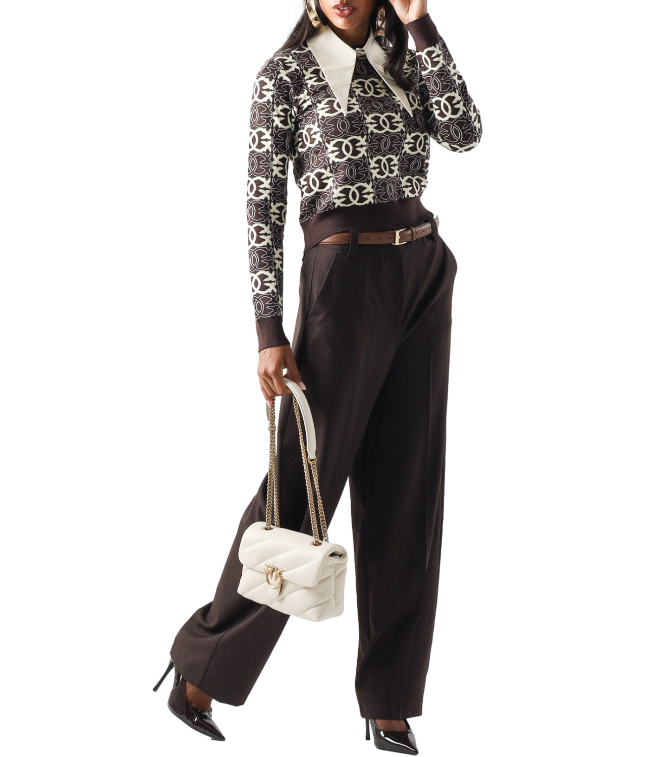 Pinko Pantalone da Donna - Marrone Oltre Buio - 107712-A3ms