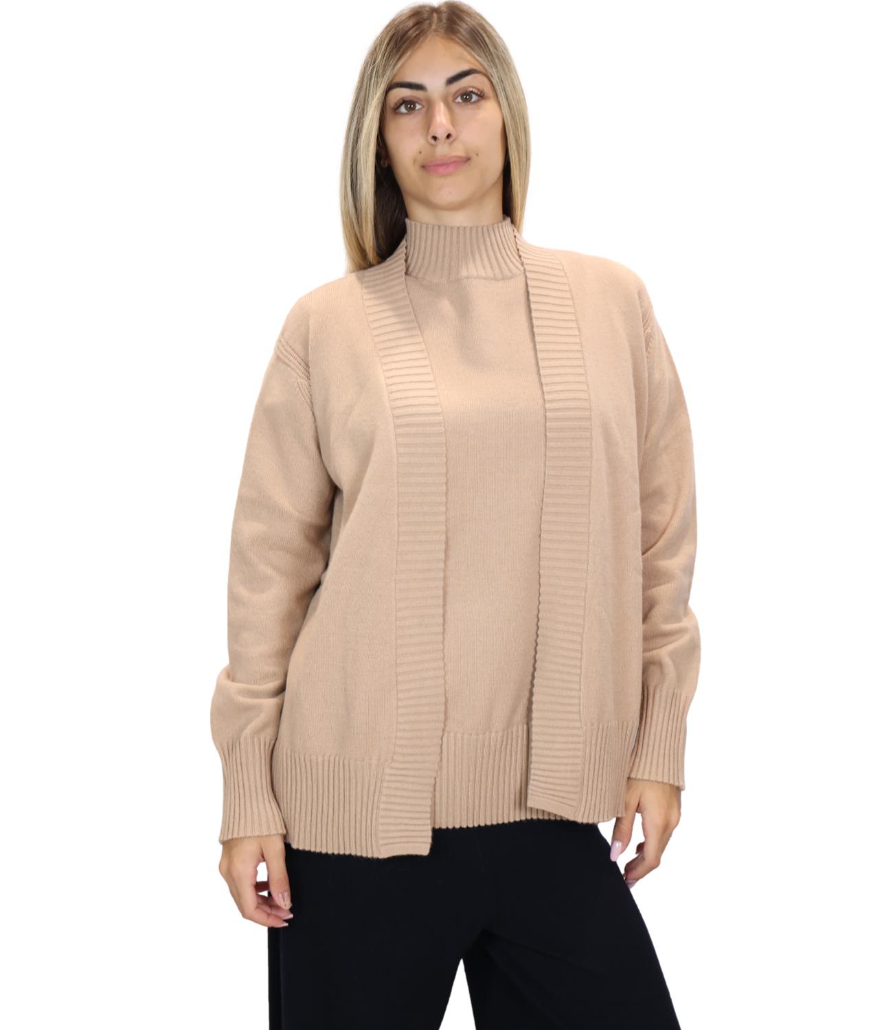 Ragno Cardigan da Donna - Cammello Mel. - Dt49mn