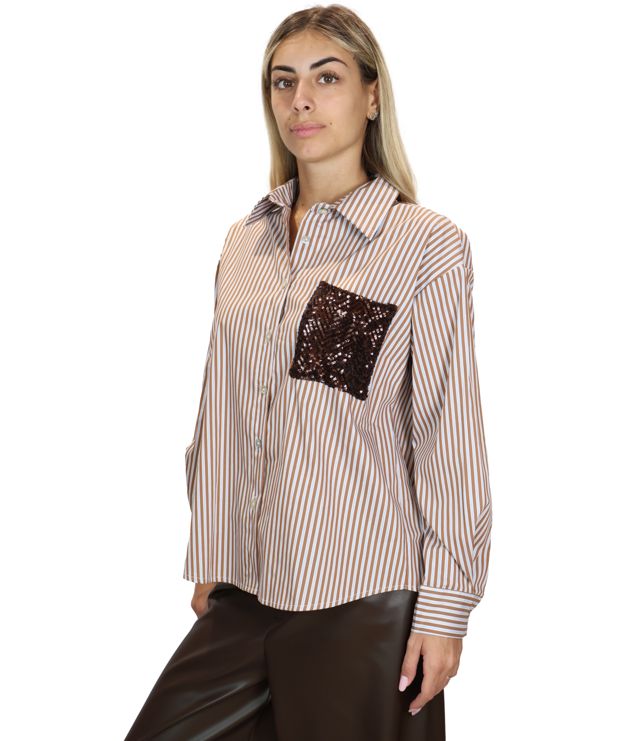 Susy Mix Camicia da Donna - Tabacco - 26247z1