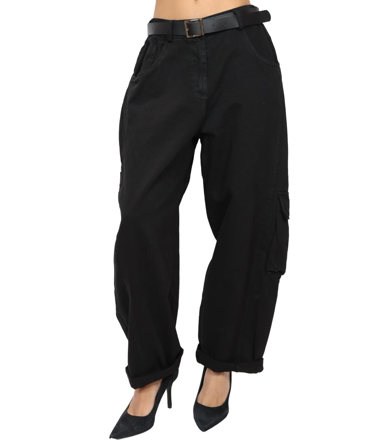 Susy Mix Pantalone da Donna - Nero - 61048p