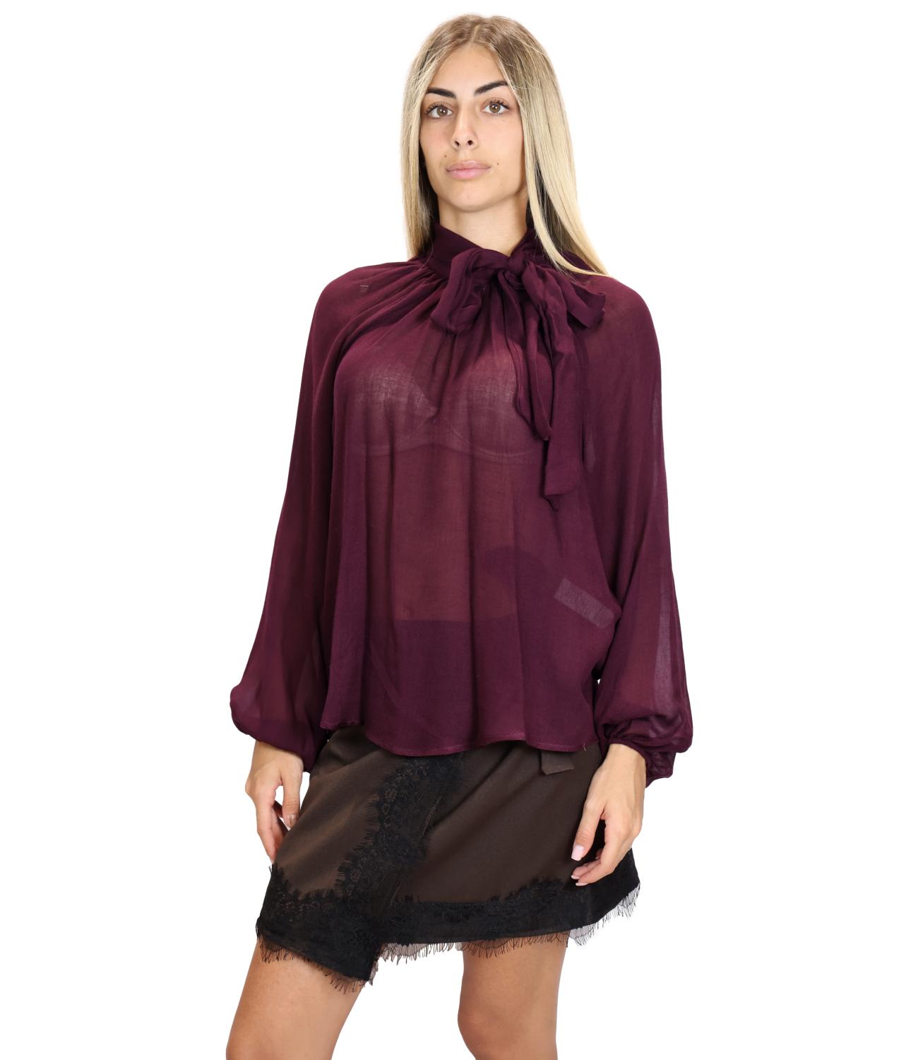 Susy Mix Camicia da Donna - Vino - Bl153030