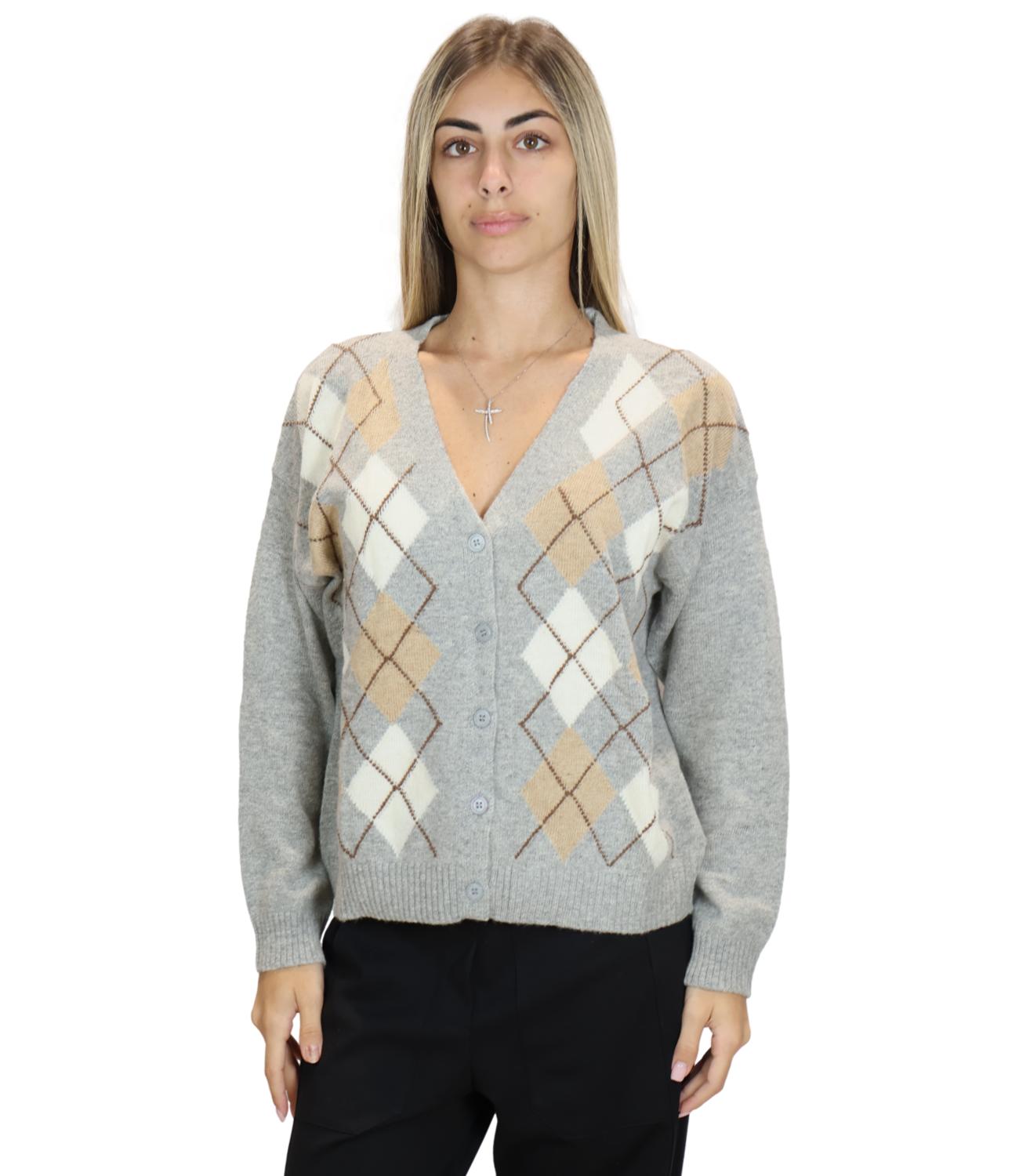 Susy Mix Cardigan da Donna - Grigio - Hs26805