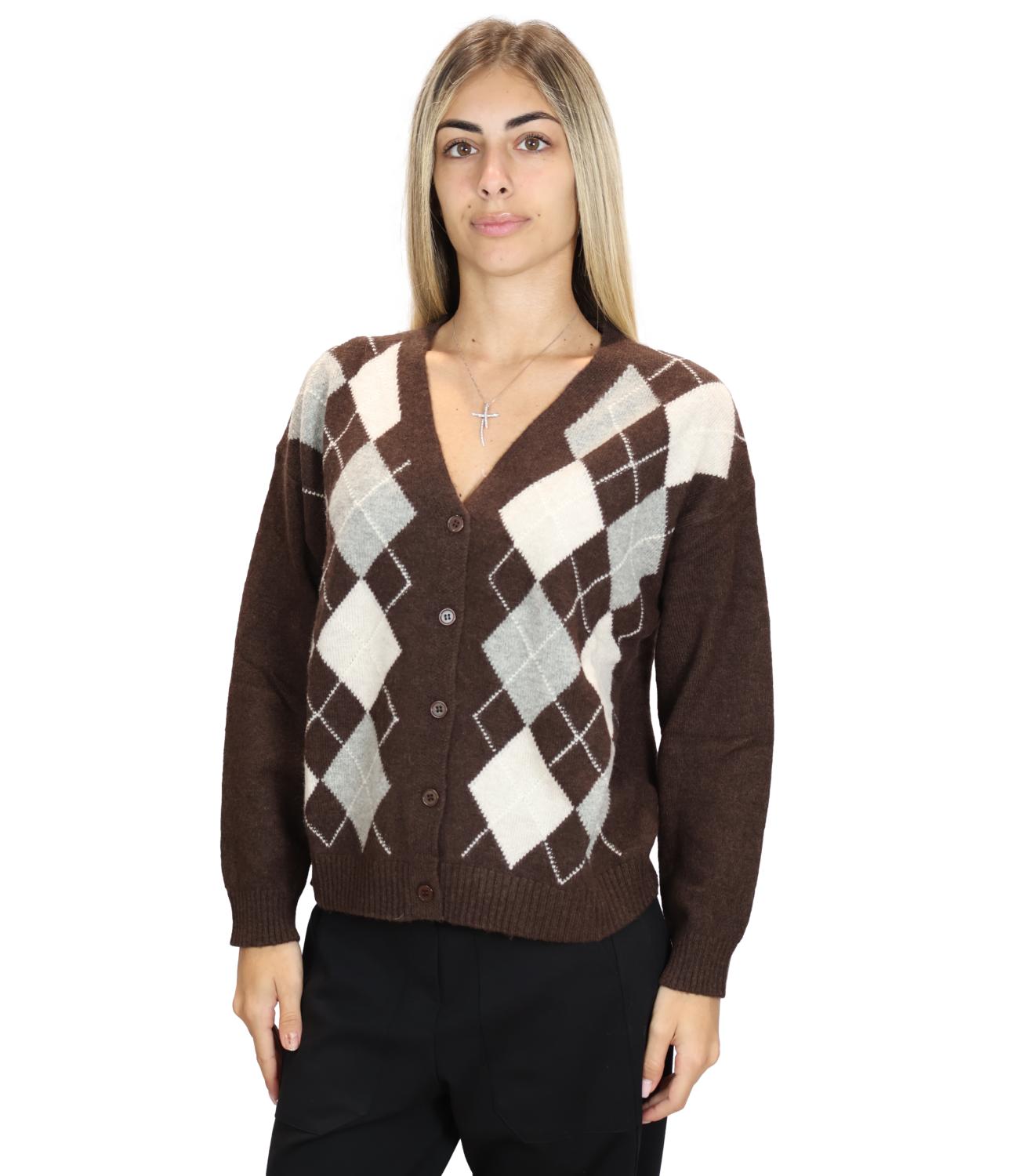 Susy Mix Cardigan da Donna - Moro - Hs26805