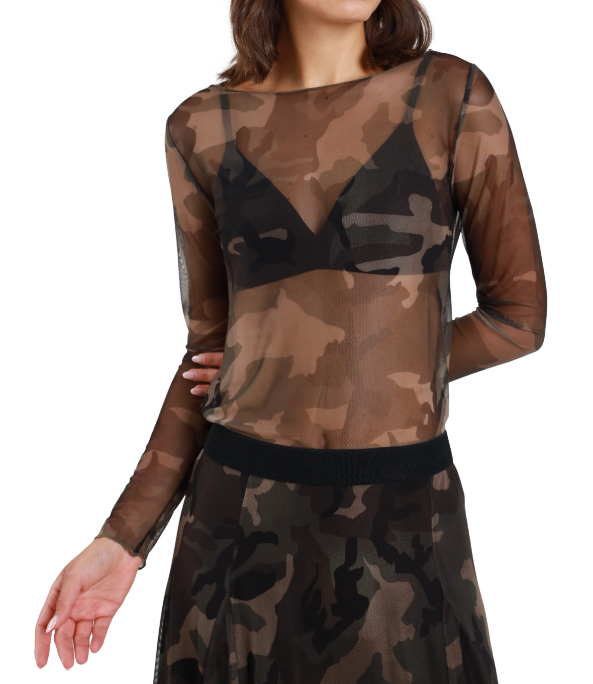 Susy Mix Maglia da Donna - Mimetico - L362mi