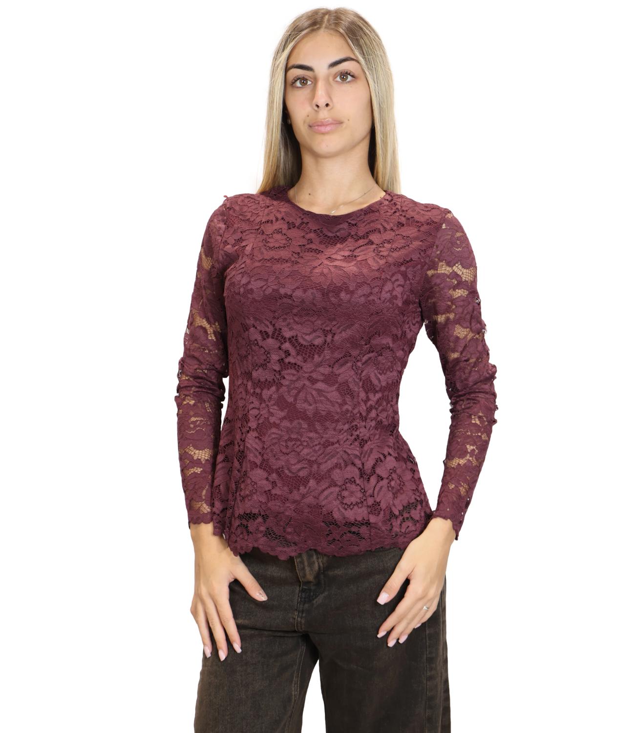 Susy Mix Maglia da Donna - Vino - Ma4164mc117