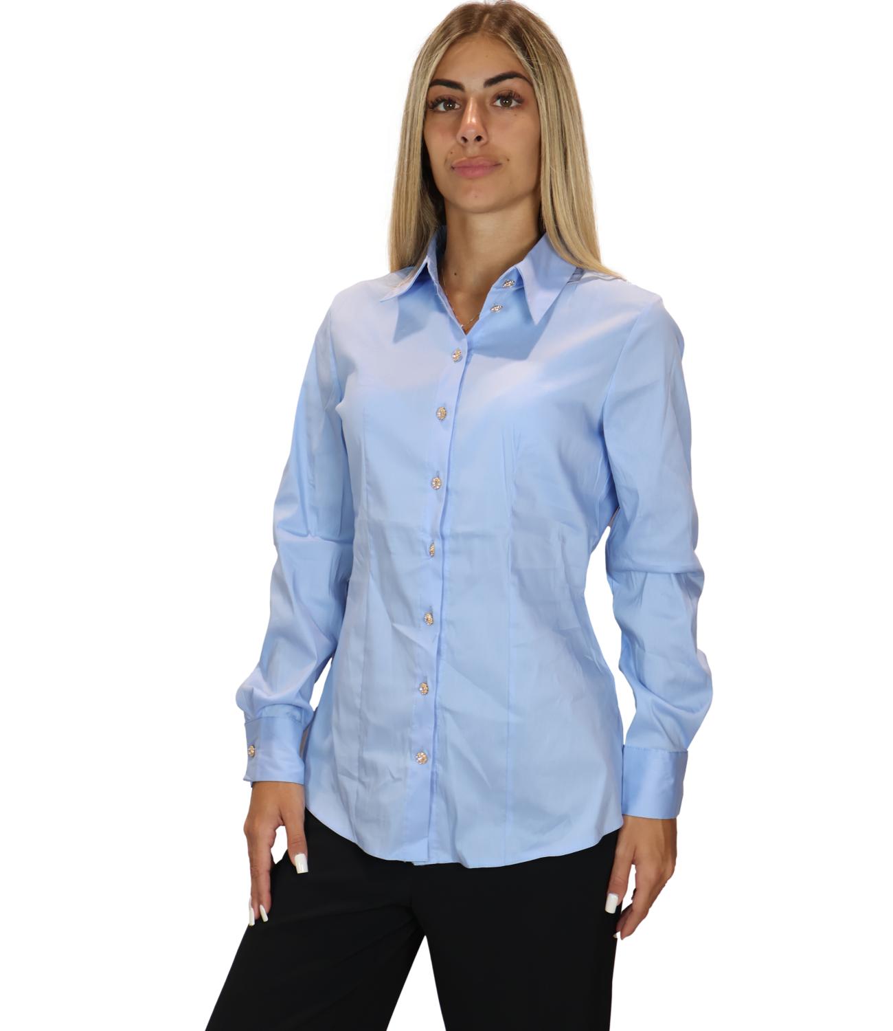 Susy Mix Camicia da Donna - Celeste - Pp459t6