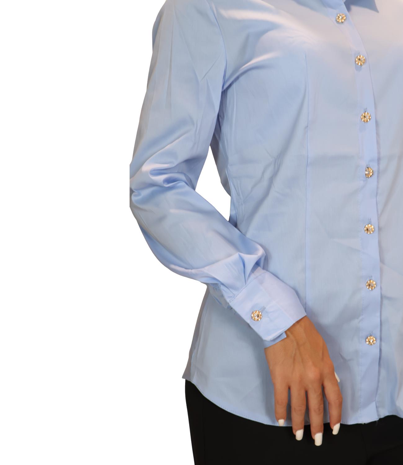Susy Mix Camicia da Donna - Celeste - Pp459t6