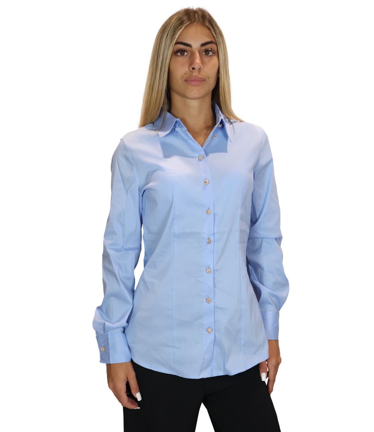 Susy Mix Camicia da Donna - Celeste - Pp459t6