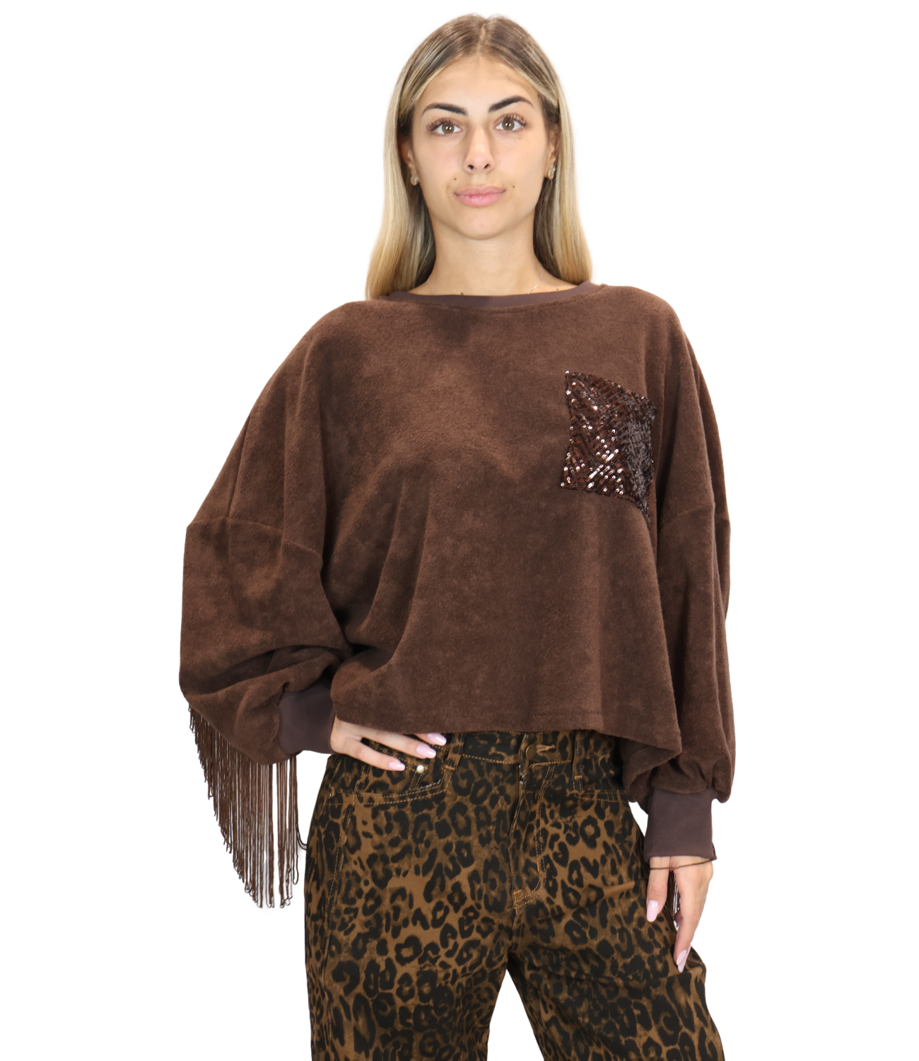 Susy Mix Felpa da Donna - Moro - S4301