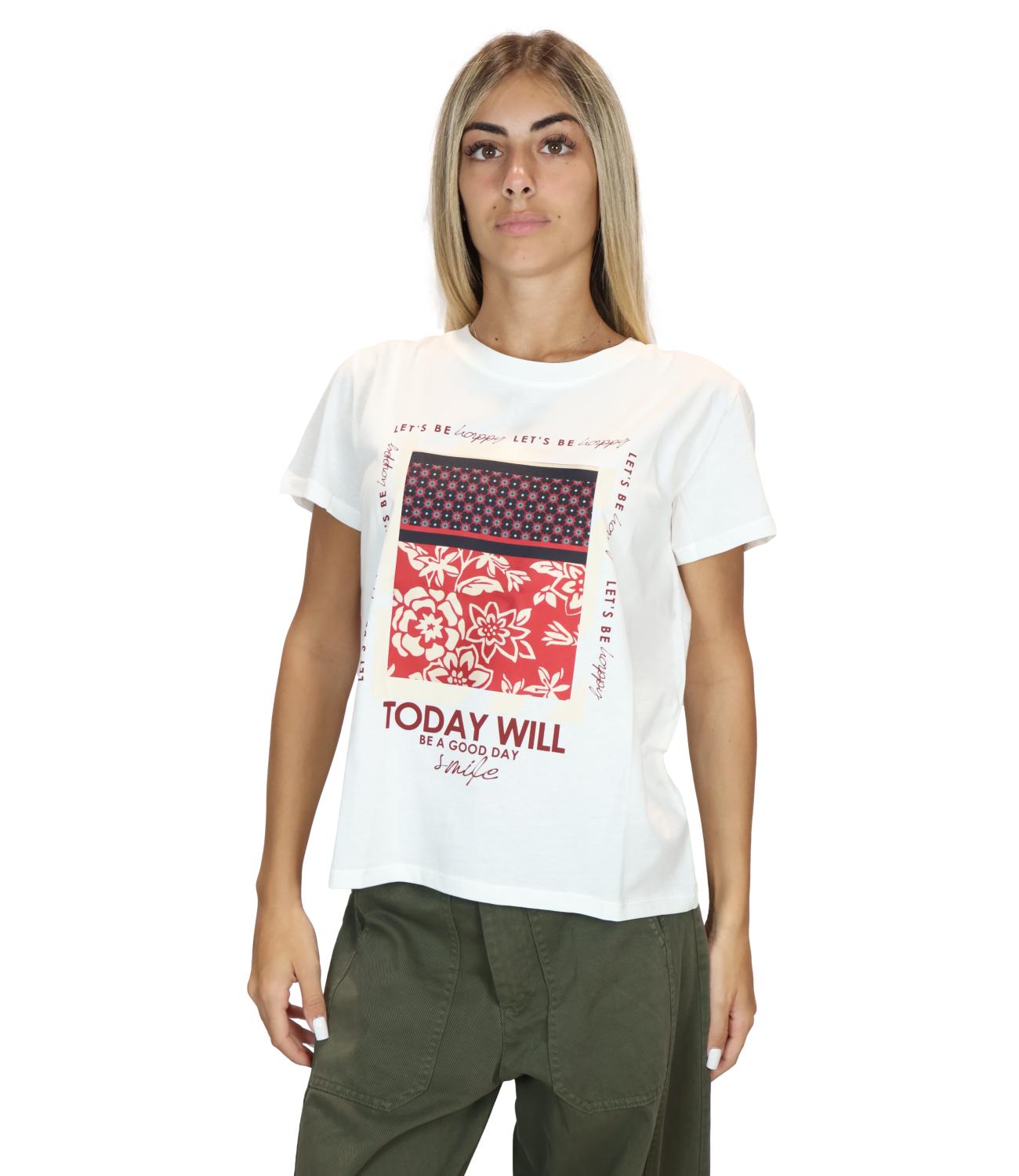 Susy Mix T-Shirt da Donna - B.co/rosso - Sh004840
