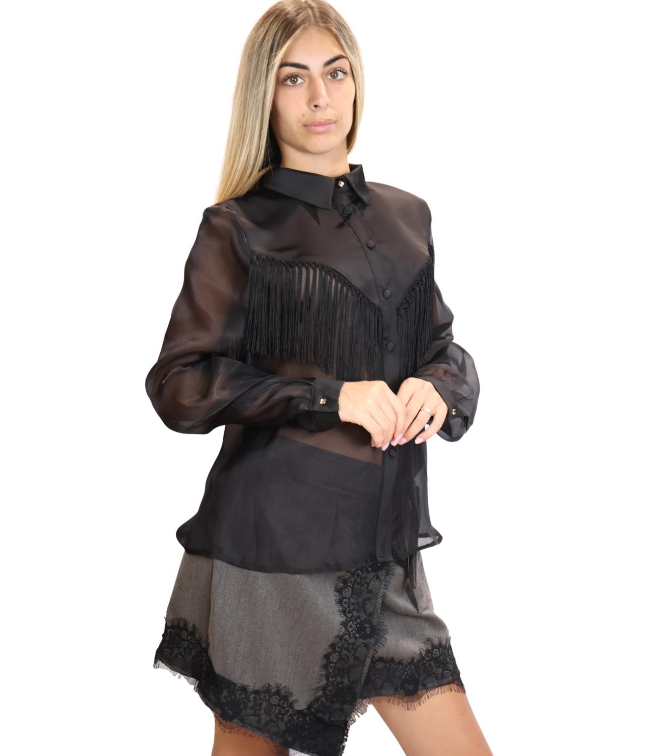 Susy Mix Camicia da Donna - Nero - Y1567c211c38