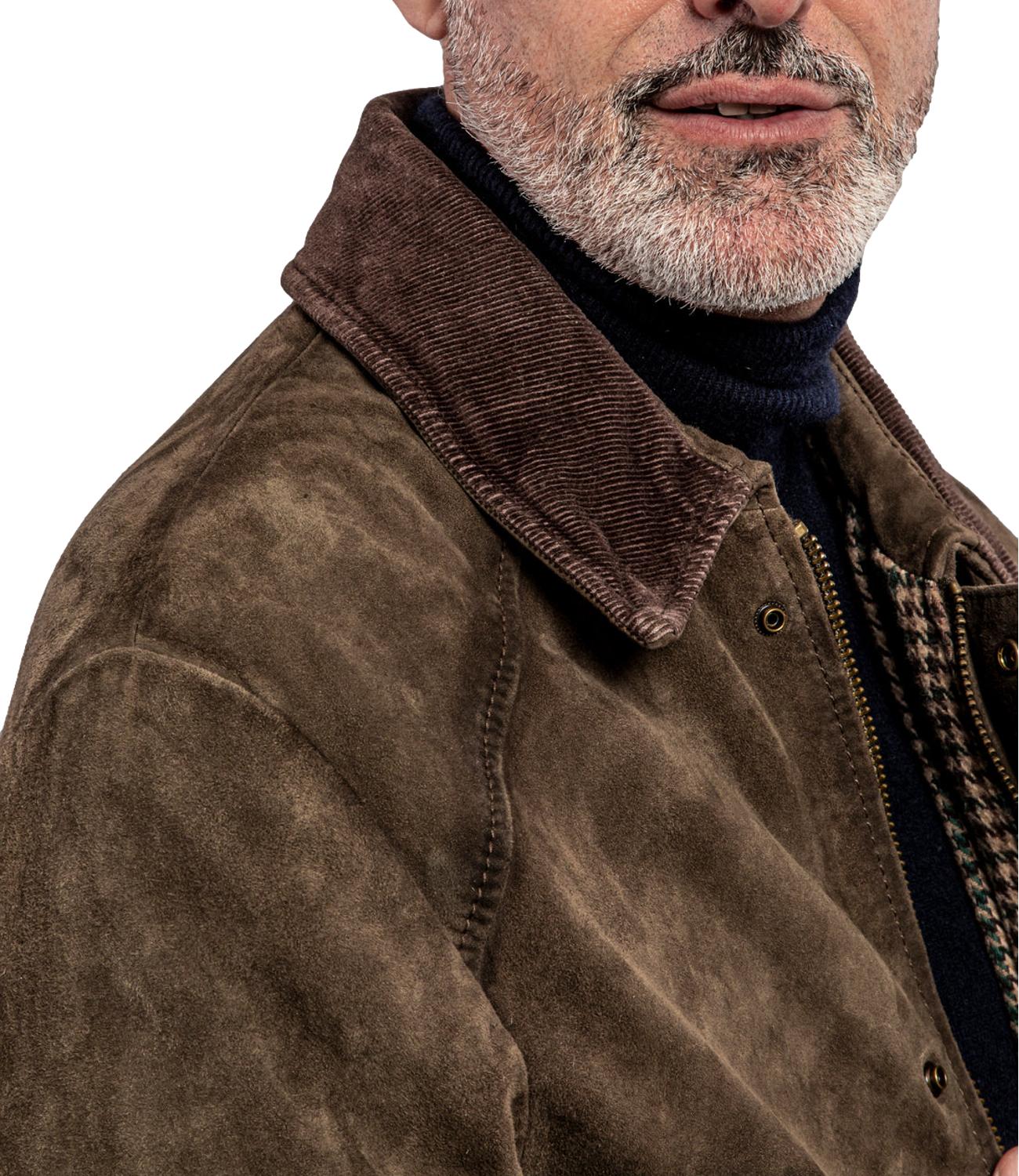 The Jack Leathers Giacca pelle da Uomo - Verde Alga - Balmoral
