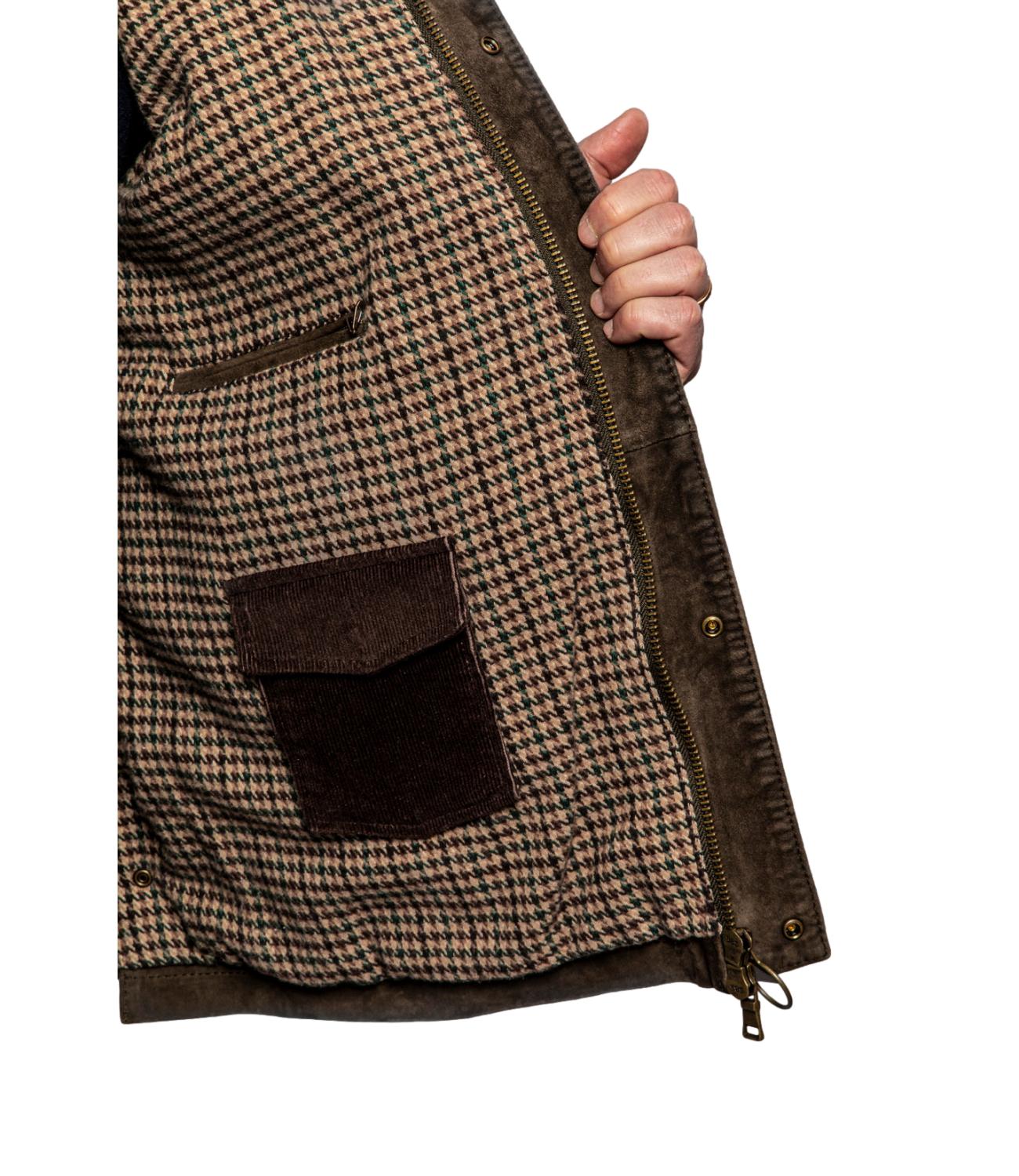 The Jack Leathers Giacca pelle da Uomo - Verde Alga - Balmoral