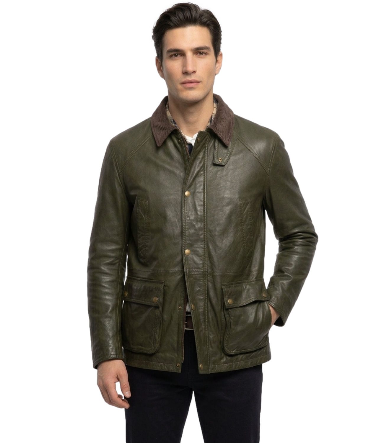 The Jack Leathers Giacca pelle da Uomo - Marrone - Balmoral