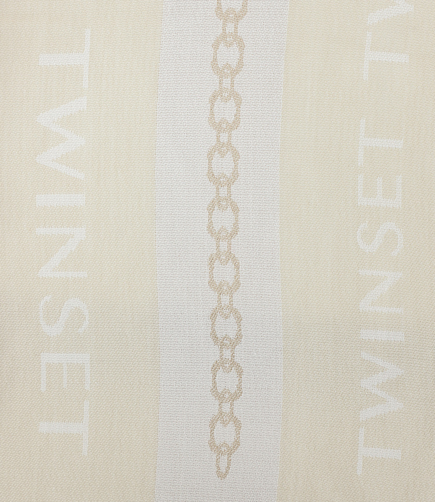 Twin Set Stola da Donna - Jacq.righe Parchment/giglio - 262ta4350