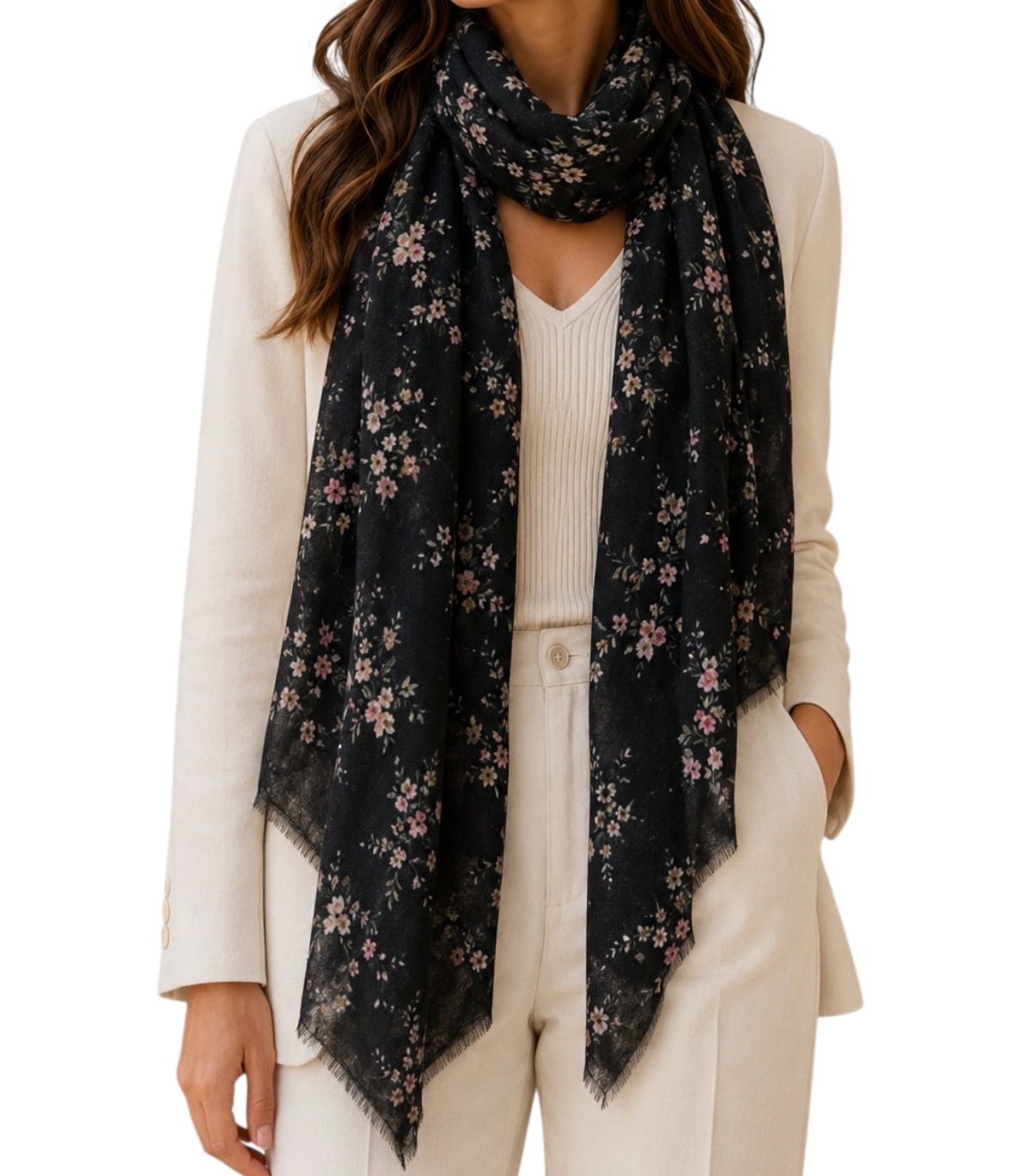 Twin Set Stola da Donna - St.little Flowers Black/rose - 262ta4370