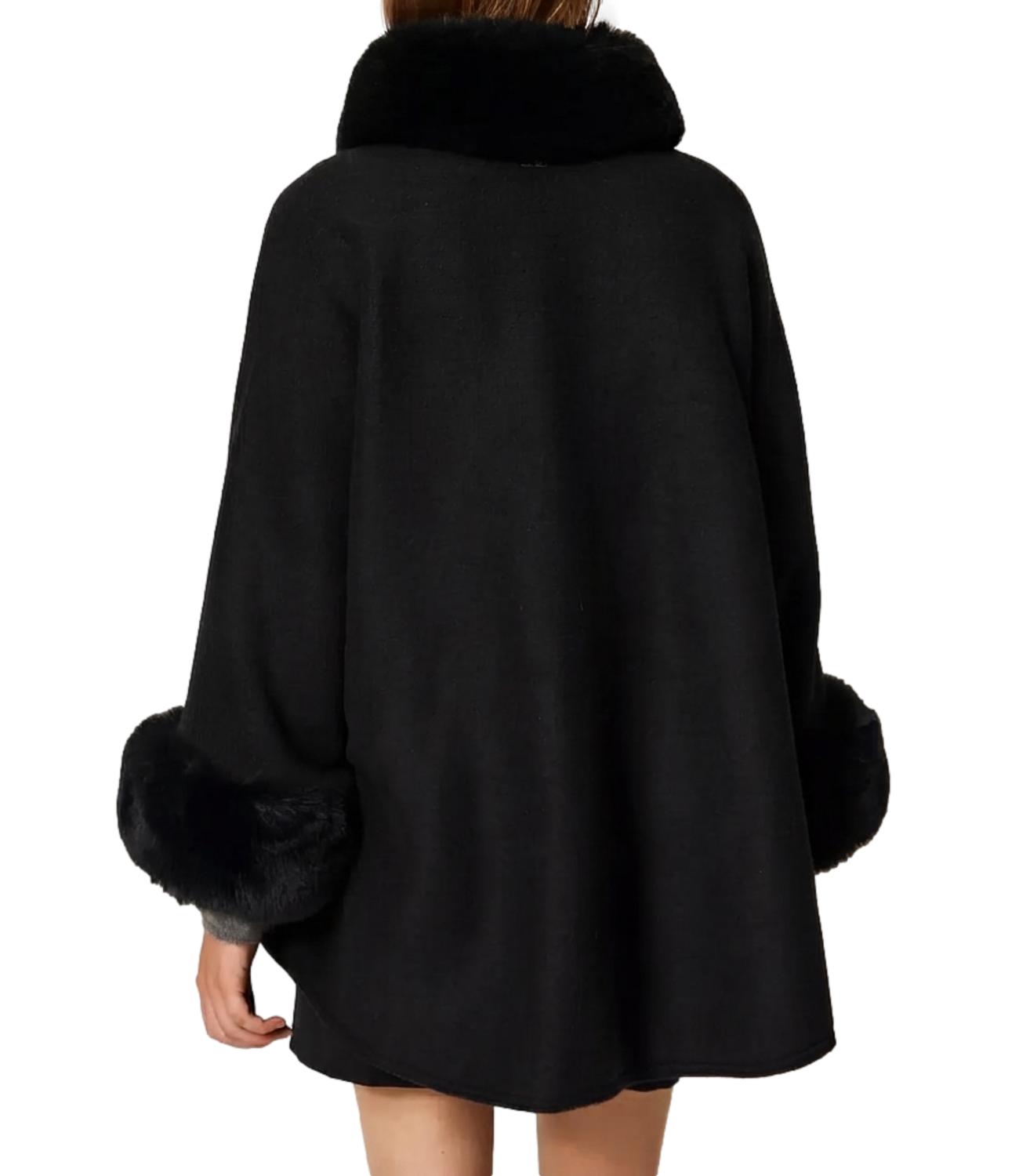 Twin Set Poncho da Donna - Nero - 262to5730