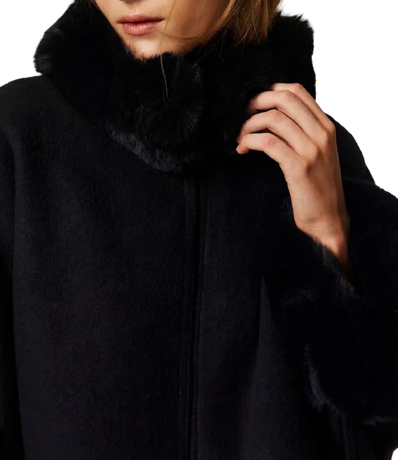 Twin Set Poncho da Donna - Nero - 262to5730