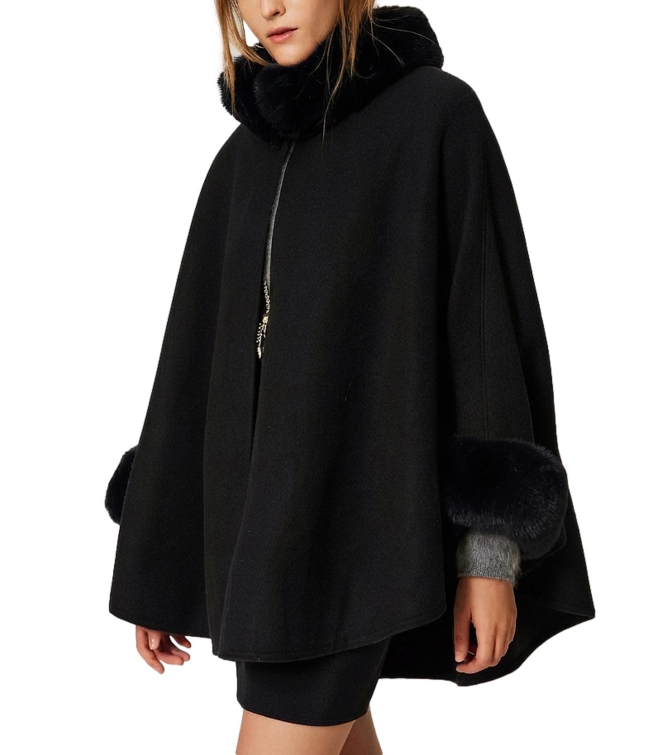Twin Set Poncho da Donna - Nero - 262to5730