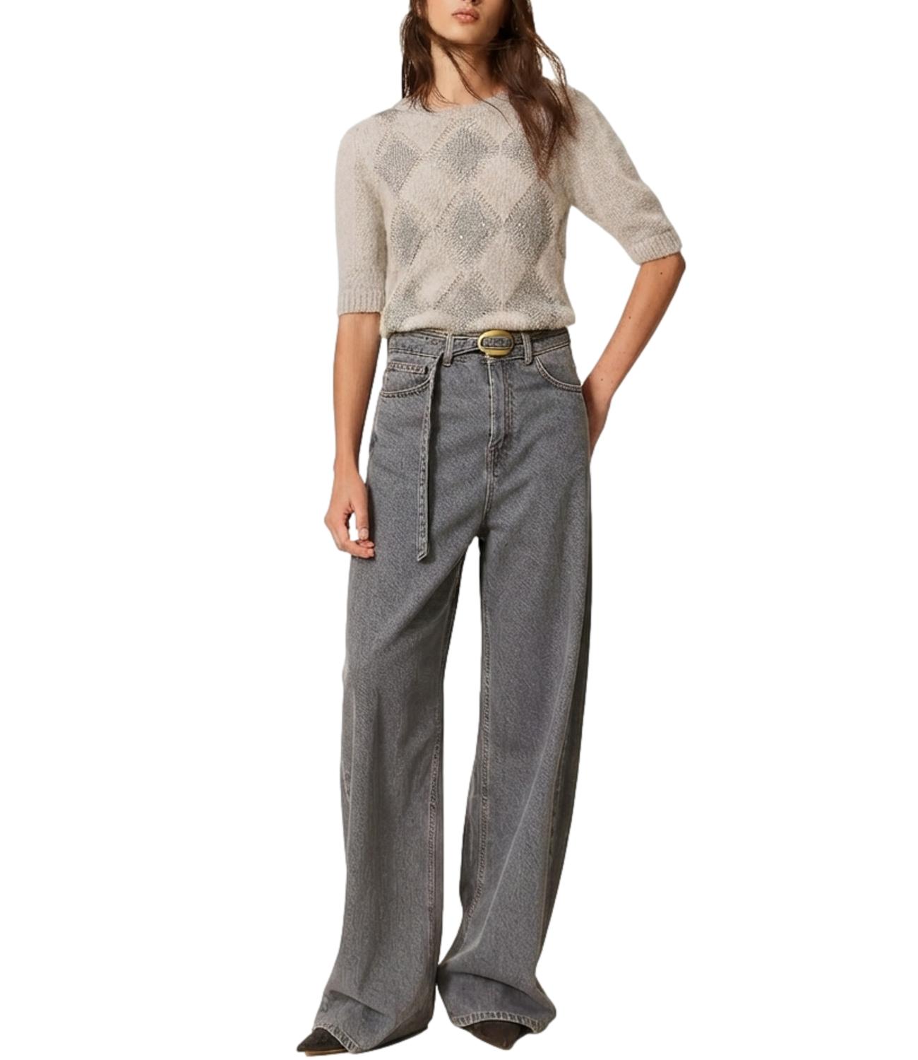 Twin Set Jeans da Donna - Denim Grigio - 262tt2391
