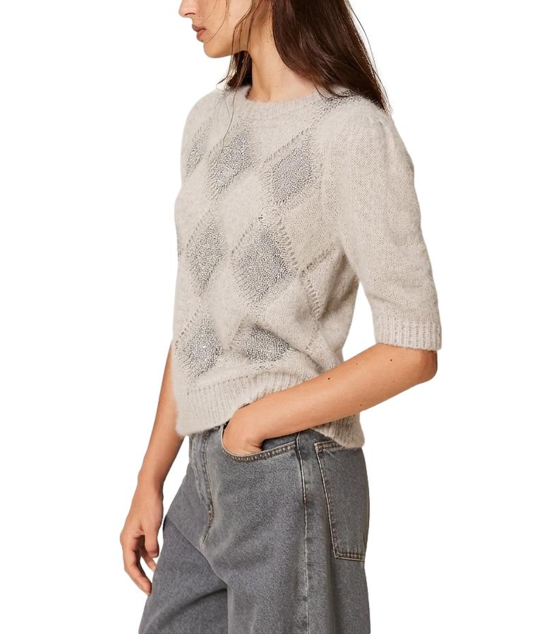 Twin Set Maglia da Donna - Grigio Chiaro Melange - 262tt3171