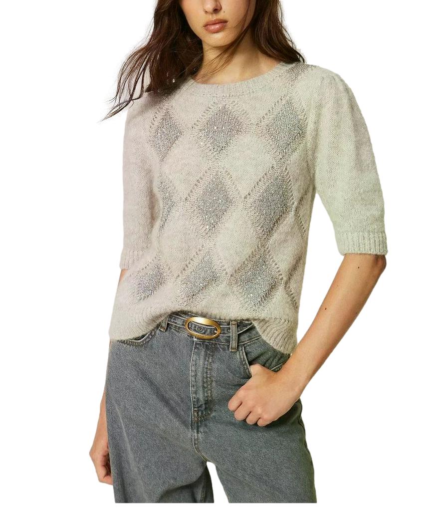 Twin Set Maglia da Donna - Grigio Chiaro Melange - 262tt3171