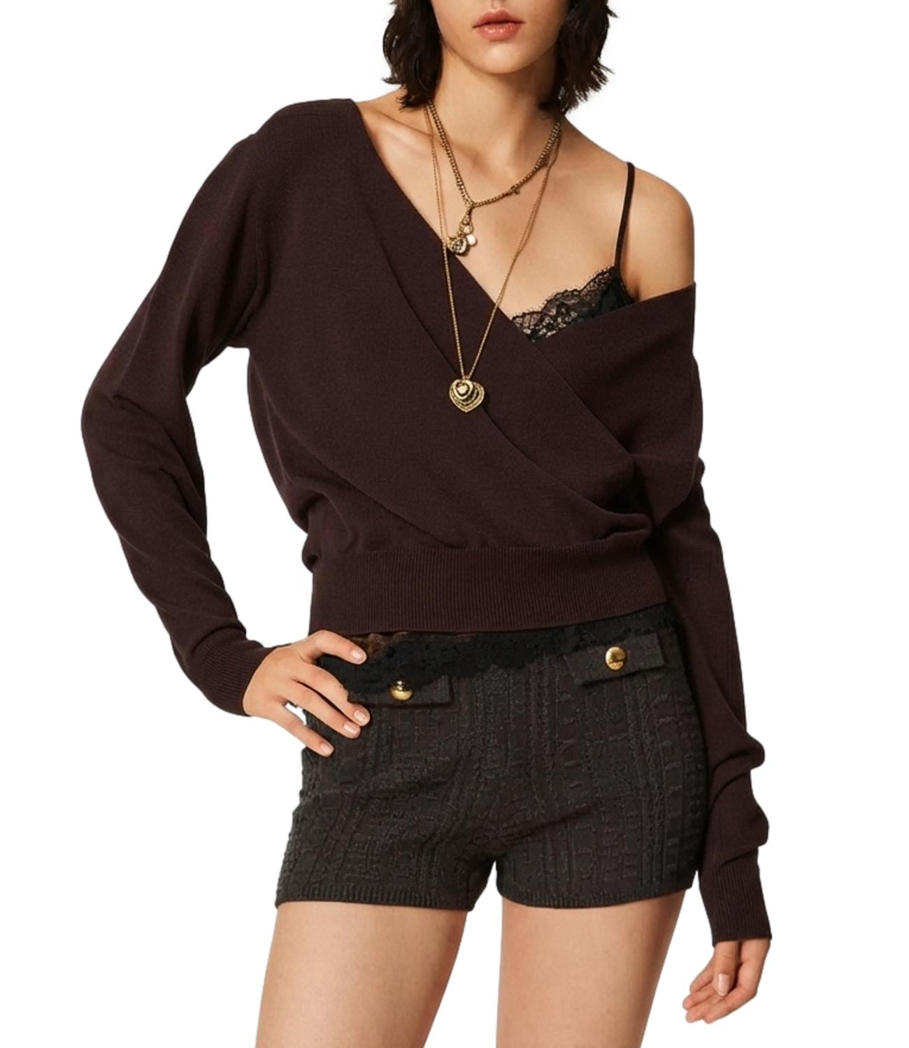 Twin Set Maglia da Donna - Coffee Chocolate - 262tt3331
