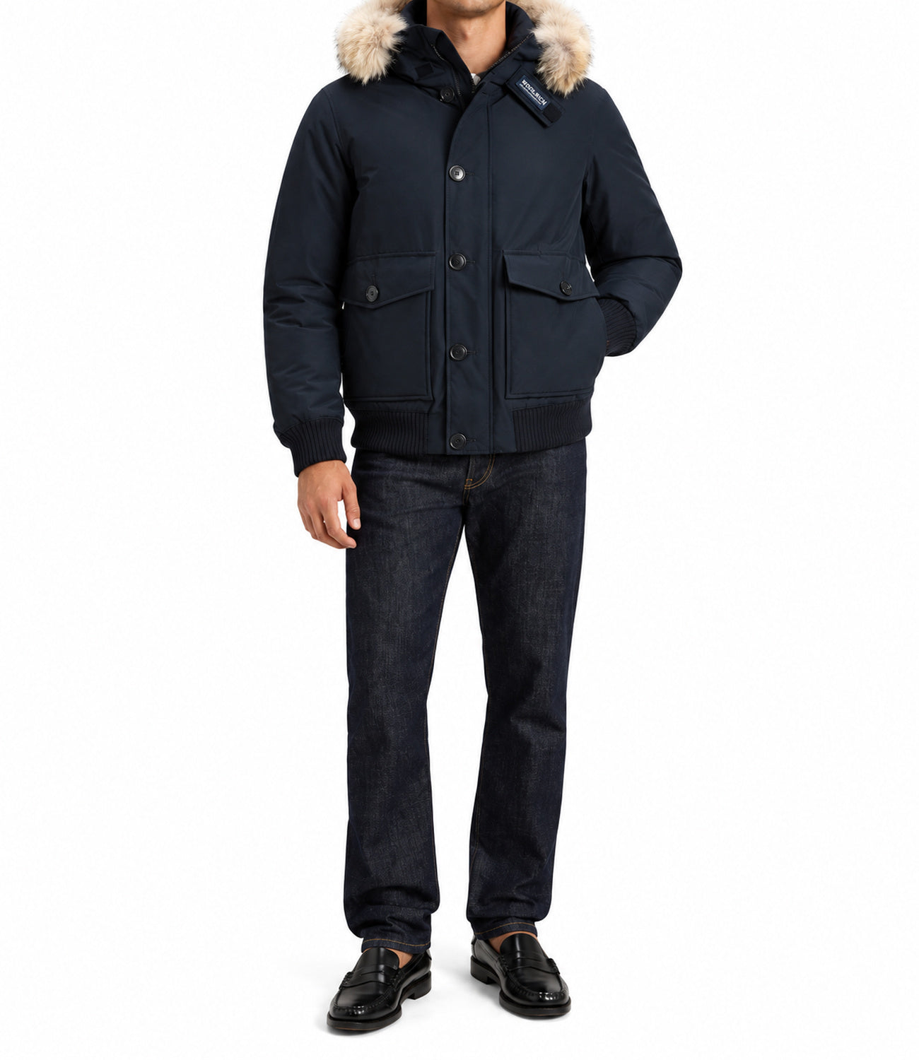 Woolrich Bomber da Uomo - Melton Blue - Cfwoou2238mrut0001