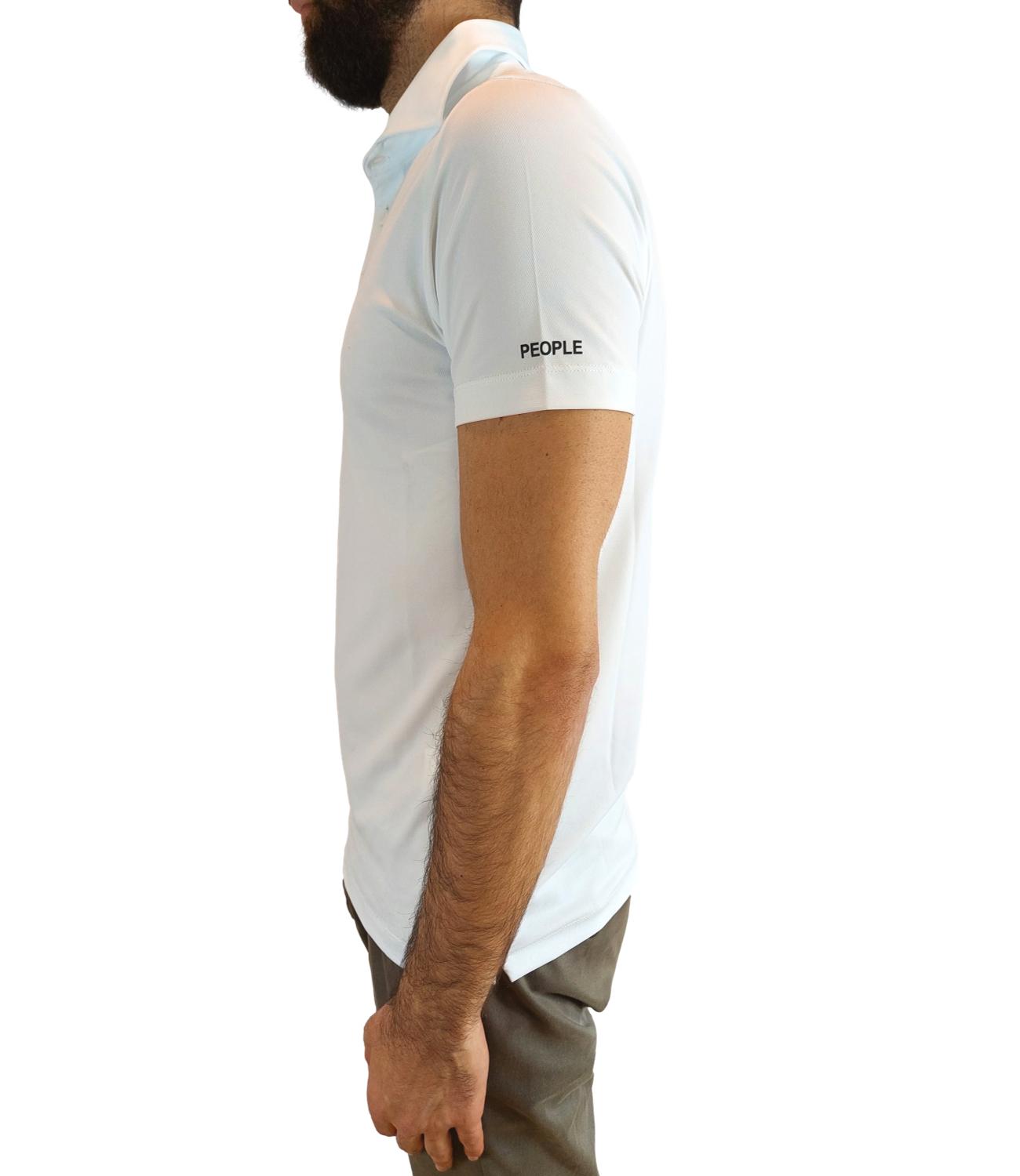 PEOPLE OF SHIBUYA Polo White Uomo in cotone finissimo tecnico