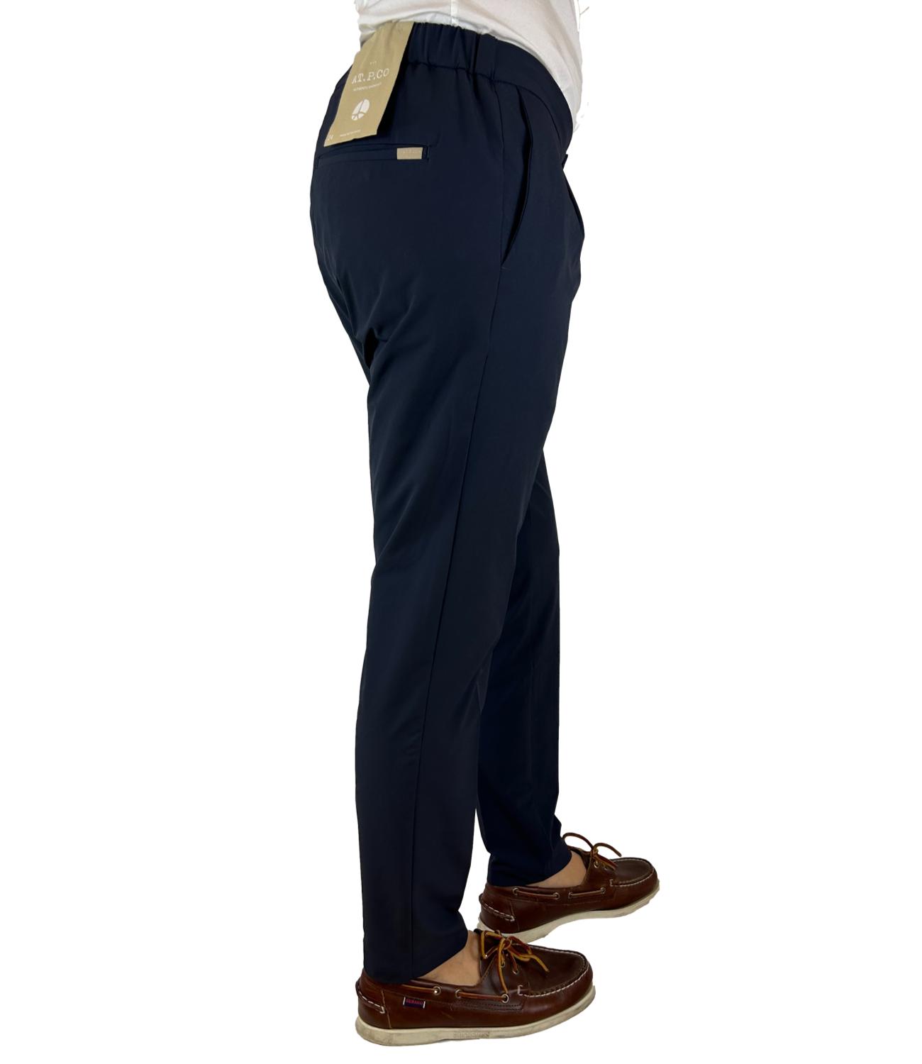 Pantalone AT.P.CO. blu navy uomo in tessuto tecnico