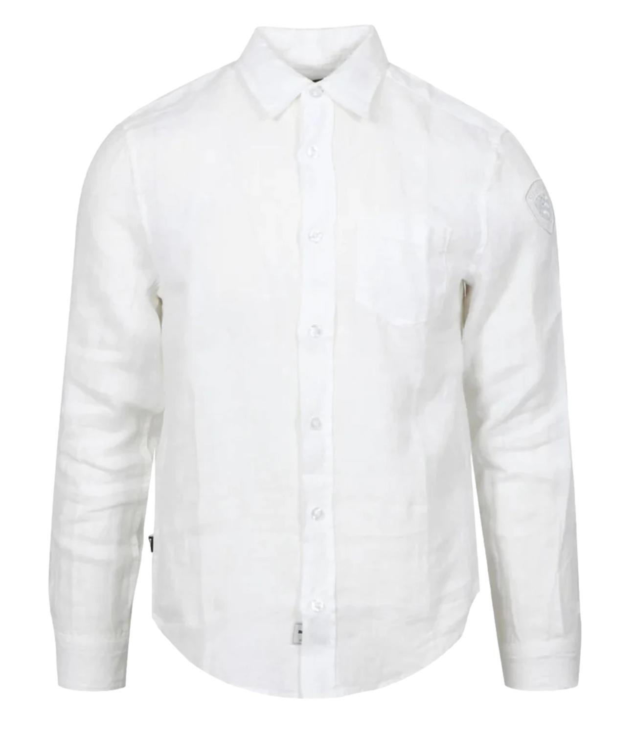 Camicia Blauer in lino bianco