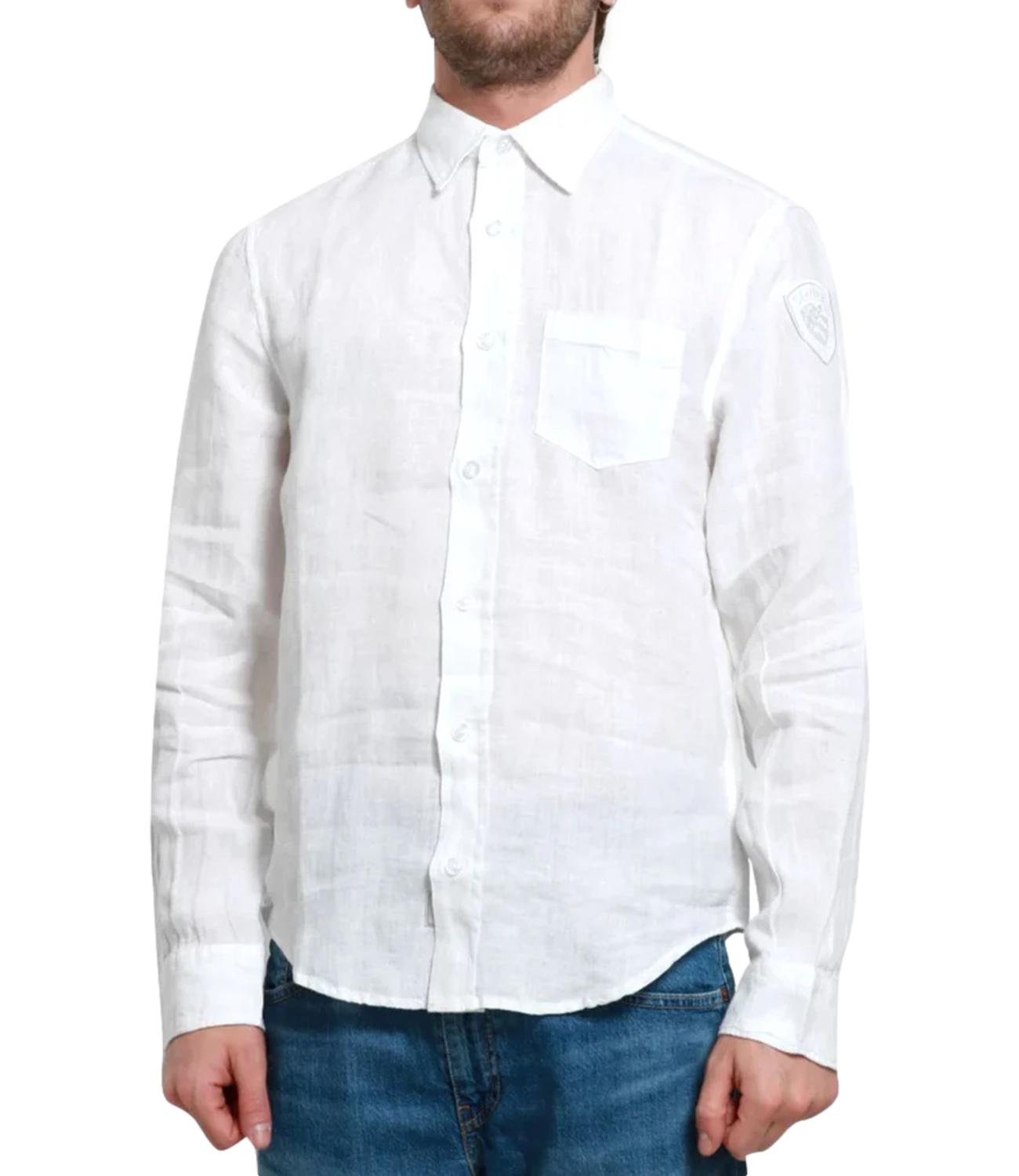 Camicia Blauer in lino bianco