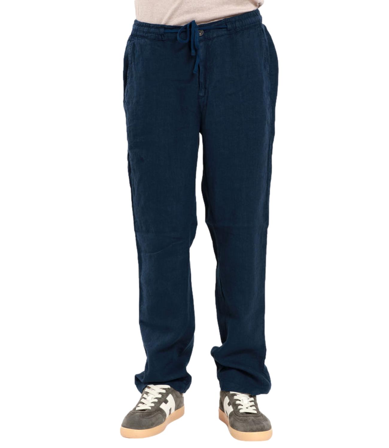 Roy Roger's pantalone Portofino blu in lino