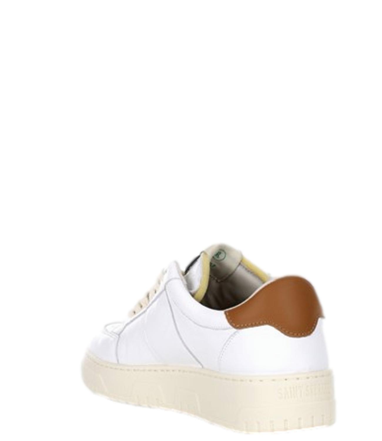 Saint Sneakers Bianca con striscia laterale marrone