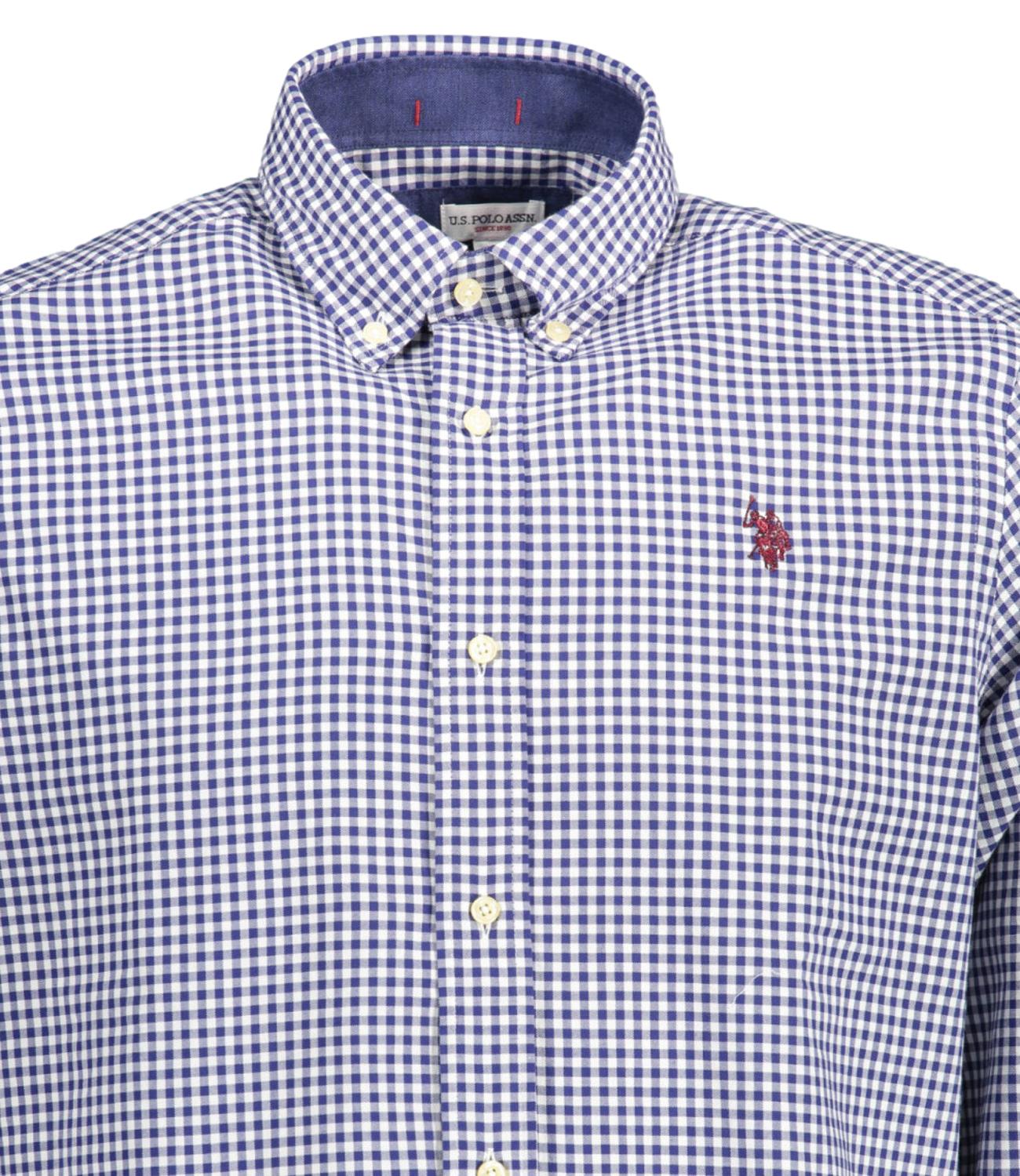 Camicia U.S.Polo Assn bianca e blu a quadretti