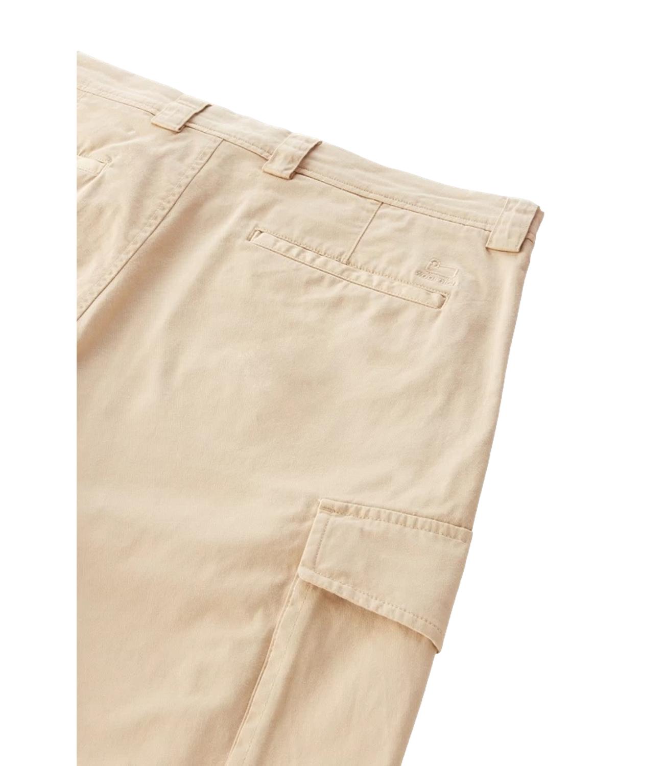 Bermuda beige con tasconi Woolrich uomo in cotone elasticizzato