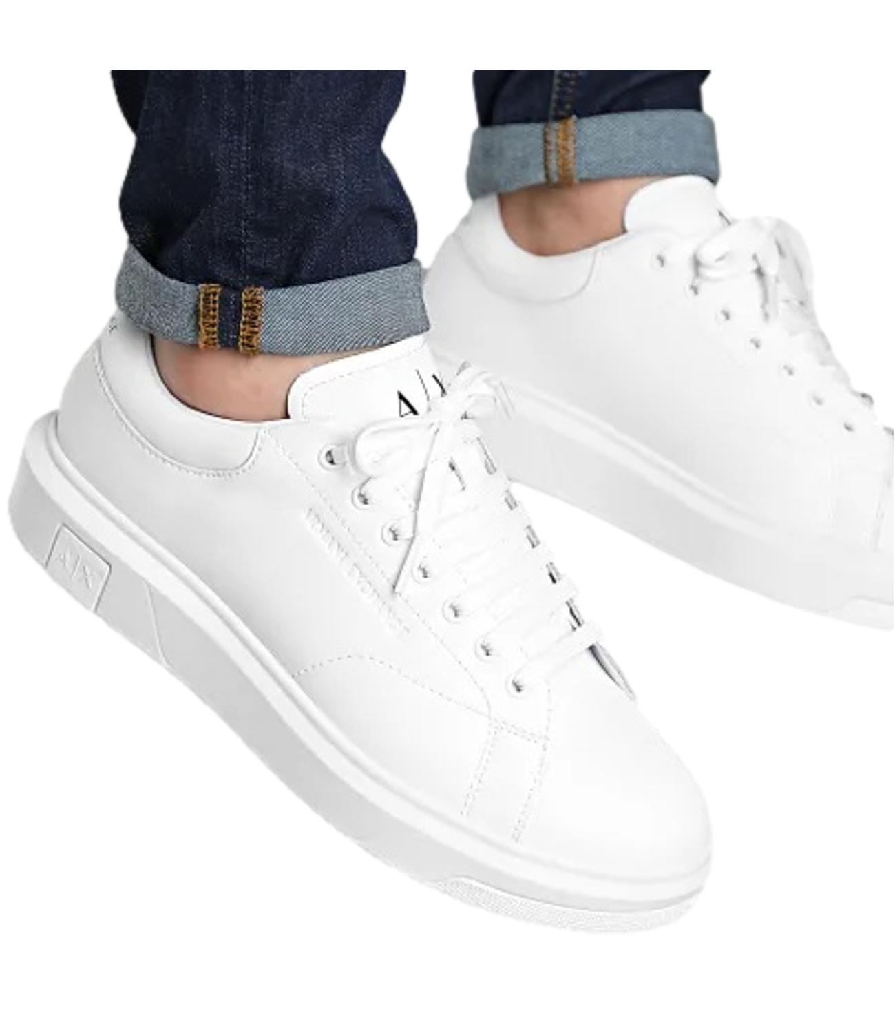 Sneakers Armani Exchange uomo in pelle bianche
