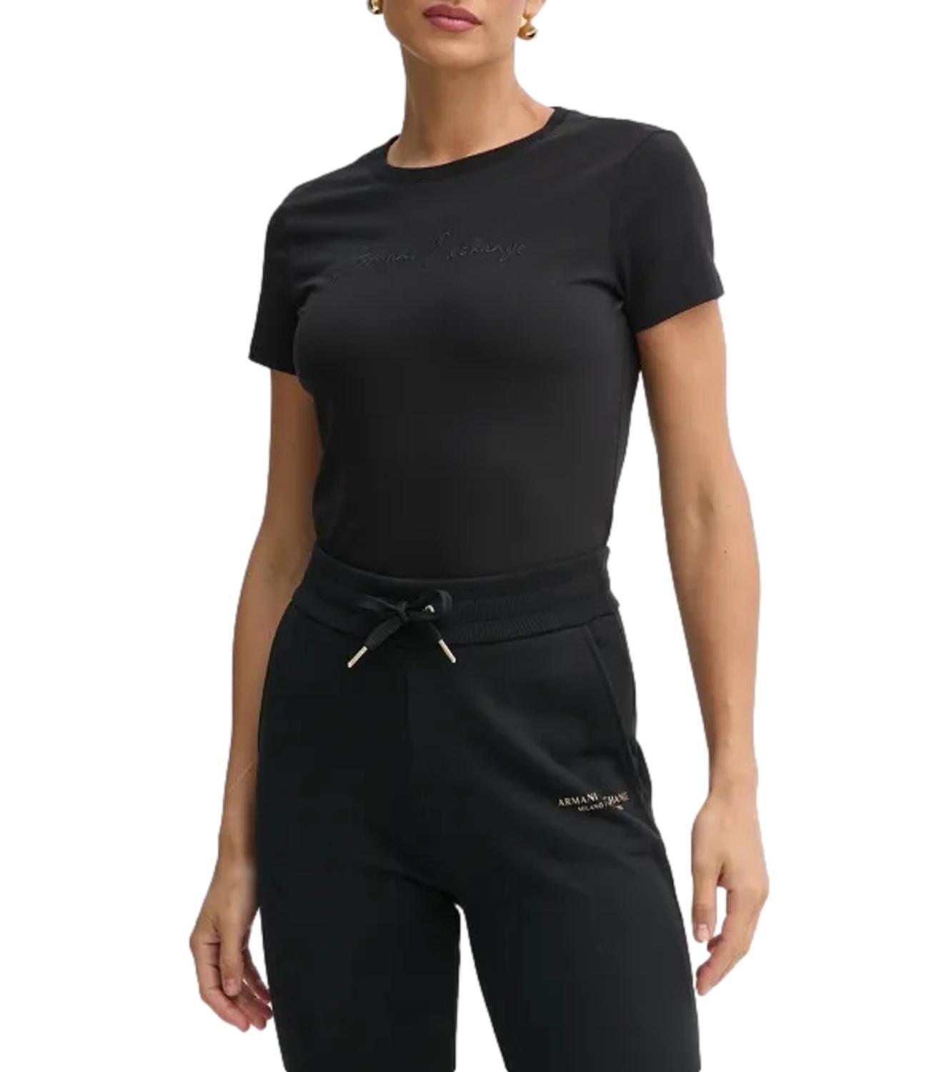 T-shirt AX donna nera no logo
