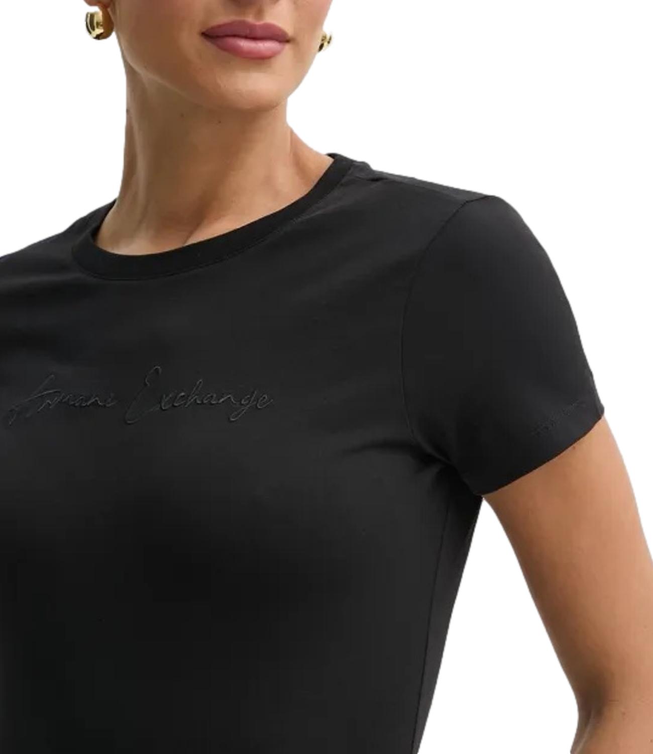 T-shirt AX donna nera no logo