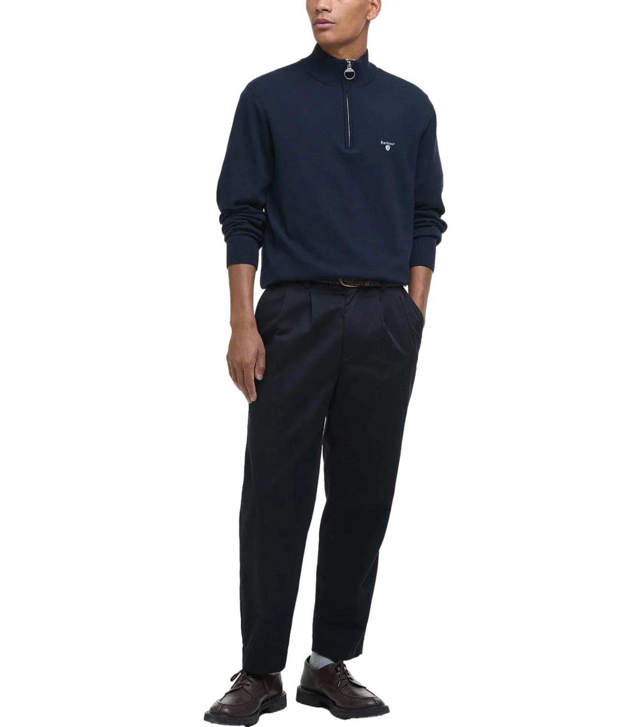 Pullover mezza zip LINGWOOD COMPACT COTTON blu