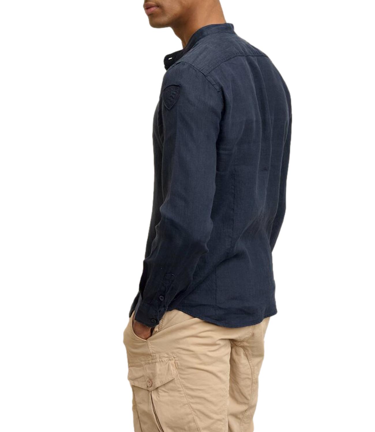 Camicia Blauer in lino blu
